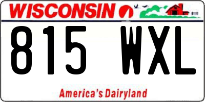 WI license plate 815WXL