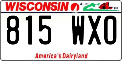 WI license plate 815WXO