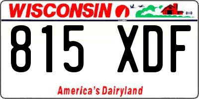 WI license plate 815XDF