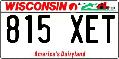 WI license plate 815XET
