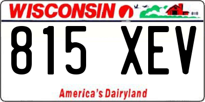 WI license plate 815XEV