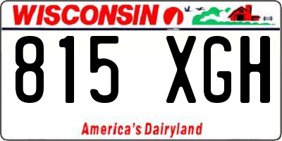 WI license plate 815XGH