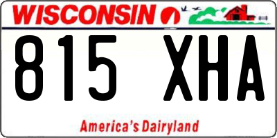 WI license plate 815XHA
