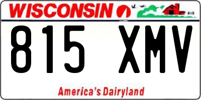 WI license plate 815XMV