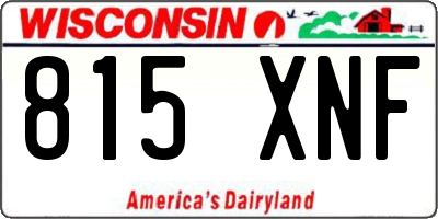 WI license plate 815XNF