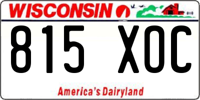 WI license plate 815XOC