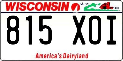 WI license plate 815XOI