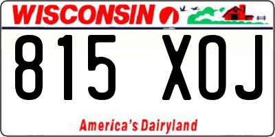 WI license plate 815XOJ