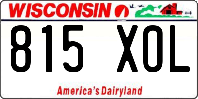 WI license plate 815XOL