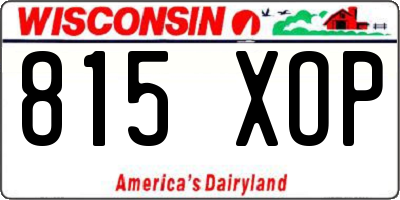 WI license plate 815XOP