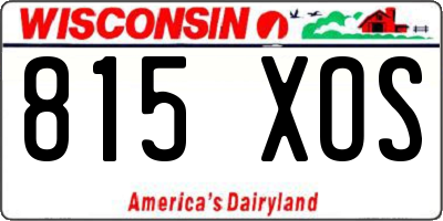 WI license plate 815XOS