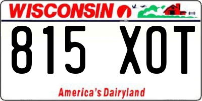WI license plate 815XOT