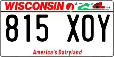 WI license plate 815XOY
