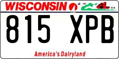 WI license plate 815XPB