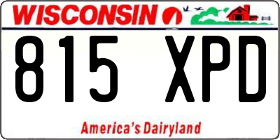 WI license plate 815XPD