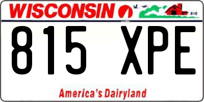 WI license plate 815XPE