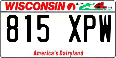 WI license plate 815XPW