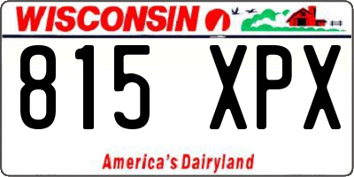 WI license plate 815XPX