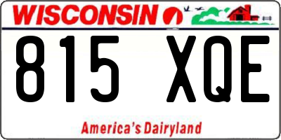 WI license plate 815XQE