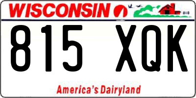 WI license plate 815XQK