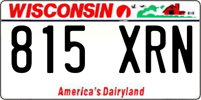 WI license plate 815XRN