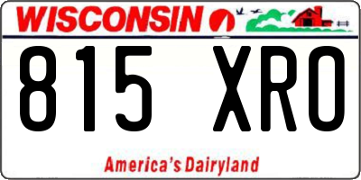 WI license plate 815XRO