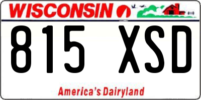 WI license plate 815XSD