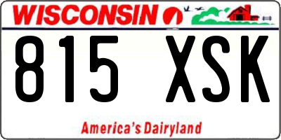WI license plate 815XSK