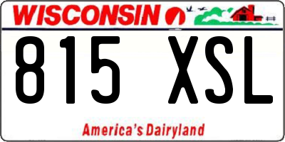 WI license plate 815XSL