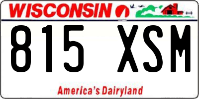WI license plate 815XSM