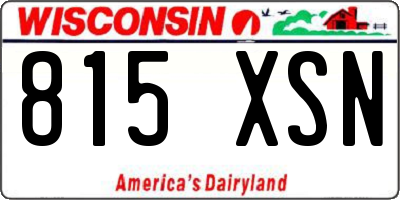 WI license plate 815XSN