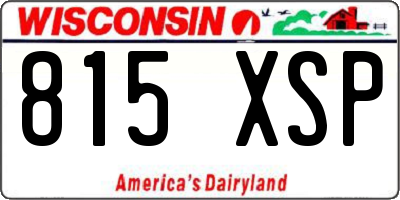 WI license plate 815XSP