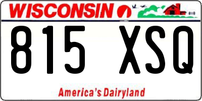WI license plate 815XSQ