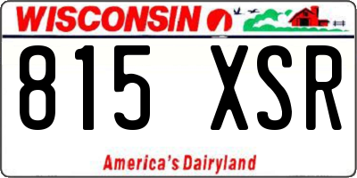 WI license plate 815XSR