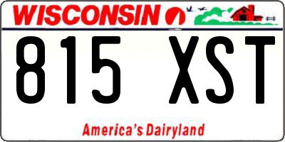 WI license plate 815XST