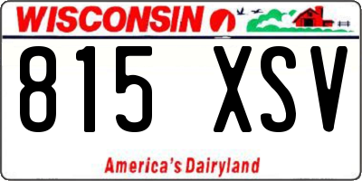 WI license plate 815XSV