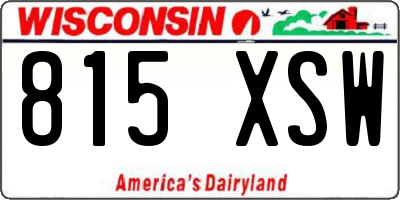 WI license plate 815XSW