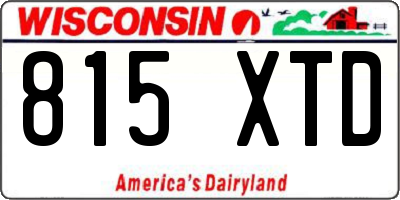 WI license plate 815XTD