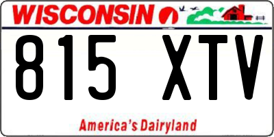 WI license plate 815XTV