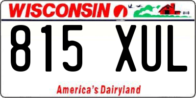 WI license plate 815XUL