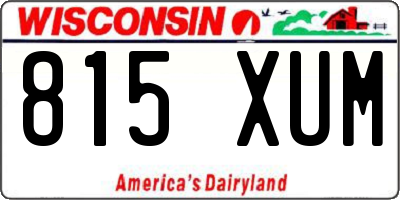 WI license plate 815XUM