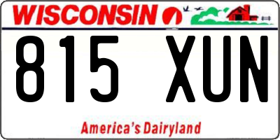 WI license plate 815XUN