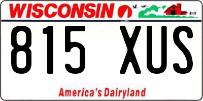 WI license plate 815XUS