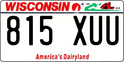 WI license plate 815XUU