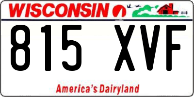 WI license plate 815XVF