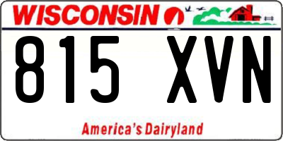 WI license plate 815XVN