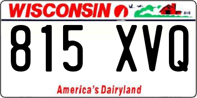 WI license plate 815XVQ