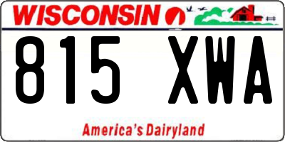 WI license plate 815XWA