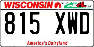 WI license plate 815XWD