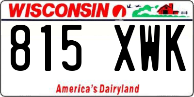WI license plate 815XWK